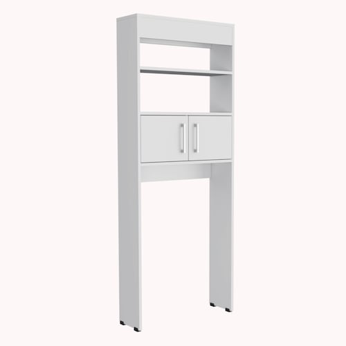 Mueble Ahorrador de espacio para baño con entrepaños Madrid color blanco.