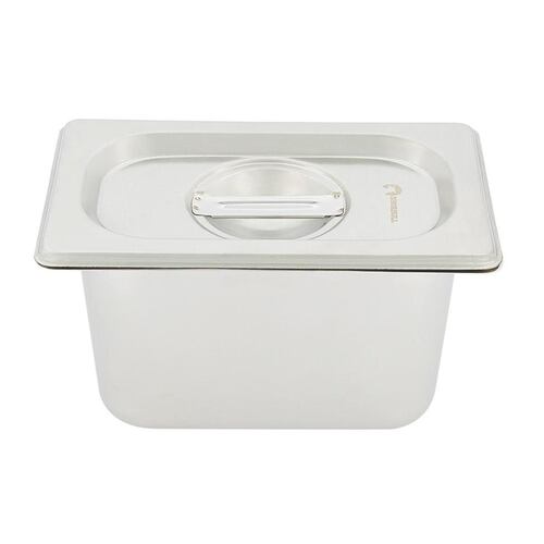 Inserto Acero Inoxidable Con Tapa  1/9 10 CM Cocina Shorbull.