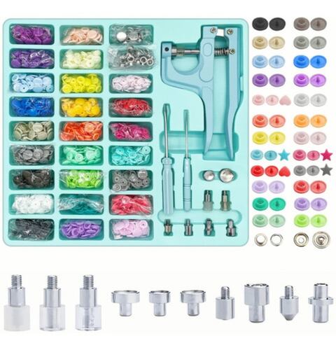 Kit de Pinza Kam Botón Presión Broche T5 27 Multicolor con Estuche Verde 
