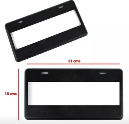 Juego De Porta Placas Tipo Europeo Negro Liso Universal 2 Piezas 