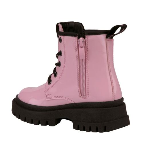 Botín tipo militar de Minnie color rosa, estampado, mod. 1110030