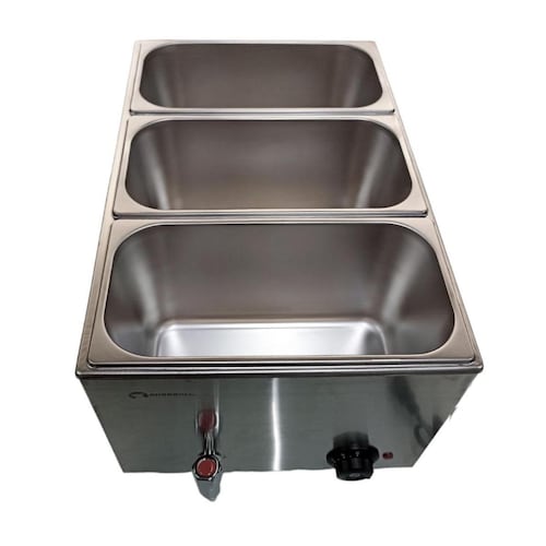 Baño Maria 3 compartimentos con tapa Electrico  Shorbull.