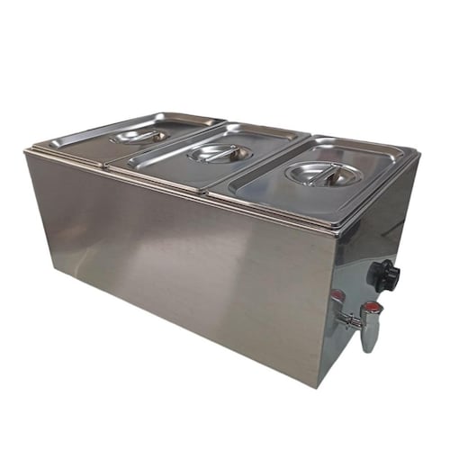 Baño Maria 3 compartimentos con tapa Electrico  Shorbull.