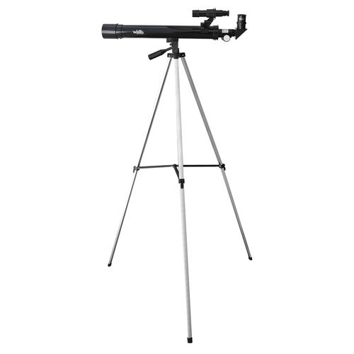 Telescopio refractor con montura altazimutal 600 x 50 mm, color negro.