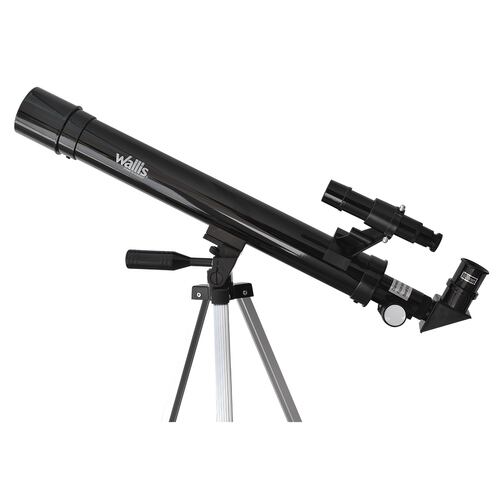 Telescopio refractor con montura altazimutal 600 x 50 mm, color negro.