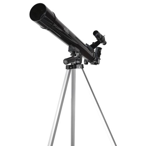Telescopio refractor con montura altazimutal 600 x 50 mm, color negro.