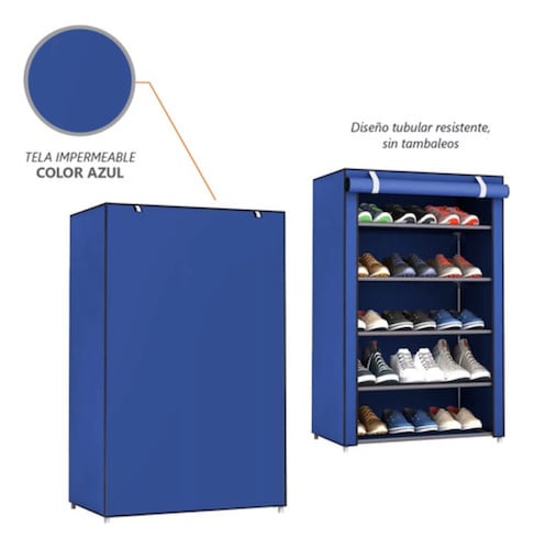 Zapatera Multiusos 5 Niveles Azul Rey
