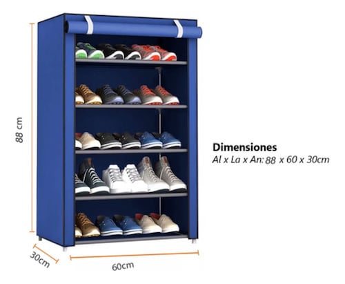 Zapatera Multiusos 5 Niveles Azul Rey