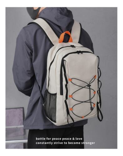 Mochila Con Diseño De Cordón Para La Escuela Unixes Negro