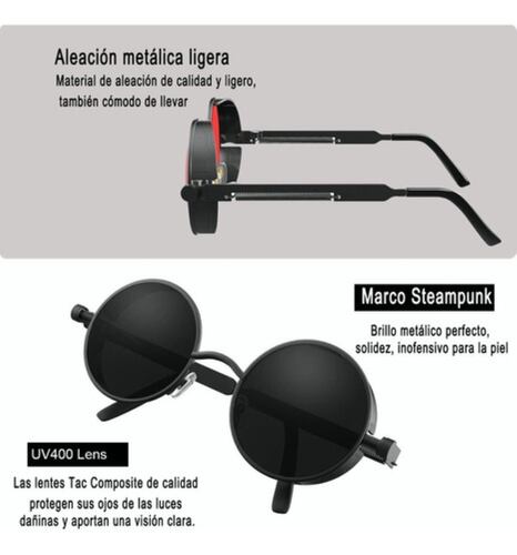 Lentes Sol Uv-400 Gafas Redondos Unisex 3 Piezas 