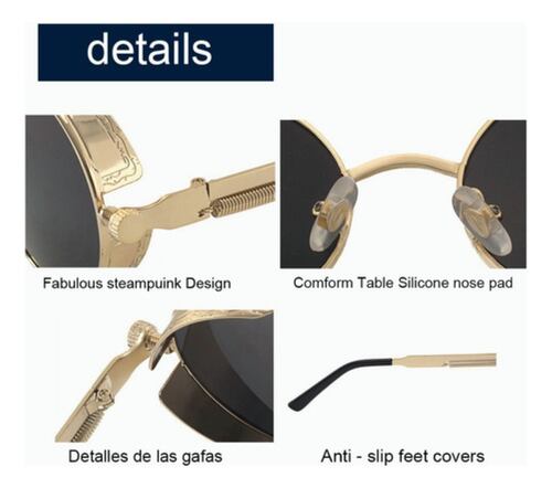 Lentes Sol Uv-400 Gafas Redondos Unisex 3 Piezas 