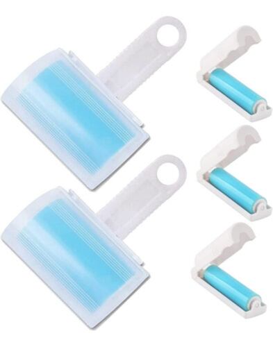 Rodillo Quita Pelusa Portatil Lavable 5 Rodillos Azul con Blanco
