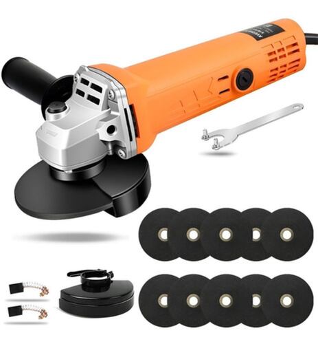 Mini Esmeriladora Angular Pulidora 860 W 127v +10 Accesorios Naranja 