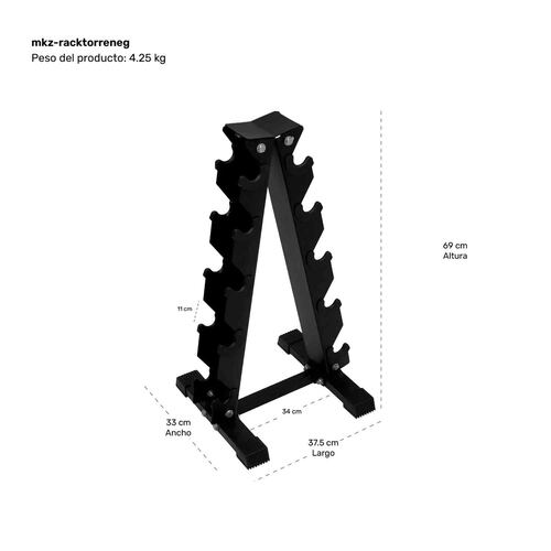 Rack Mancuernas Gym Tipo Torre Soporte 5 Pares
