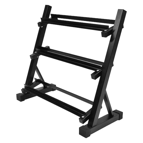 Rack Mancuernas Pesas 3 Niveles Gym Barras Soporte 450kg 