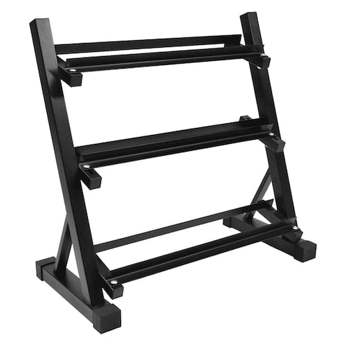 Rack Mancuernas Pesas 3 Niveles Gym Barras Soporte 450kg 