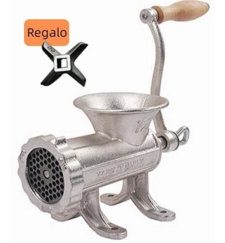 Molino Para Carne Manual #12 De Hierro Con Cuchilla Plata