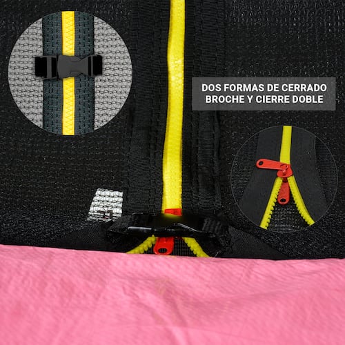 Trampolin Brincolin Tumbling 10 Pies Uso Rudo Red Seguridad Rosa