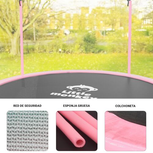 Trampolin Brincolin Tumbling 10 Pies Uso Rudo Red Seguridad Rosa