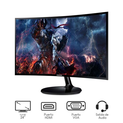 Combo Monitor Samsung CF390 24Pulg LED fhd Curvo Freesync + Audìfonos.