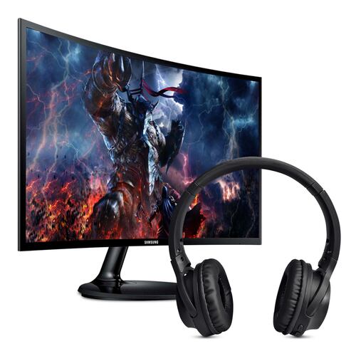 Combo Monitor Samsung CF390 24Pulg LED fhd Curvo Freesync + Audìfonos.