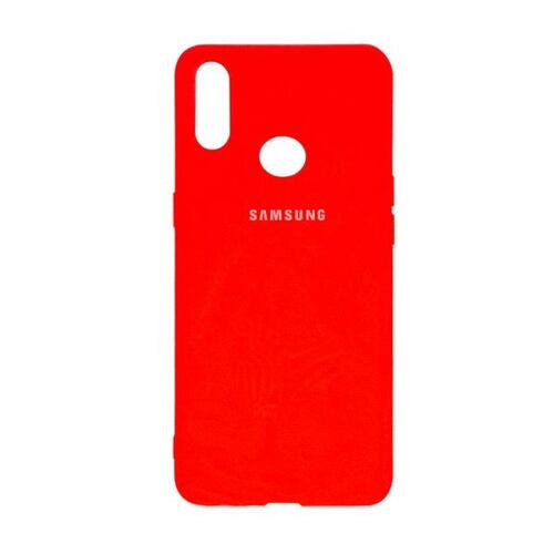 Funda protectora para celular Samsung A10S color Rojo.