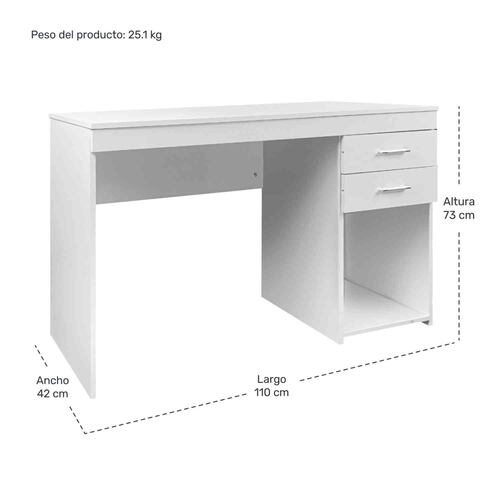 Escritorio Ejecutivo Blanco Moderno Cajonera Doble Oficina