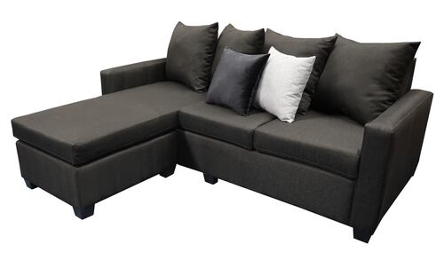 Sala Esquinera Modular Ares, 215x165 cm, Lado derecho e Izquierdo, Lino nacional Negro El Bazar Store.