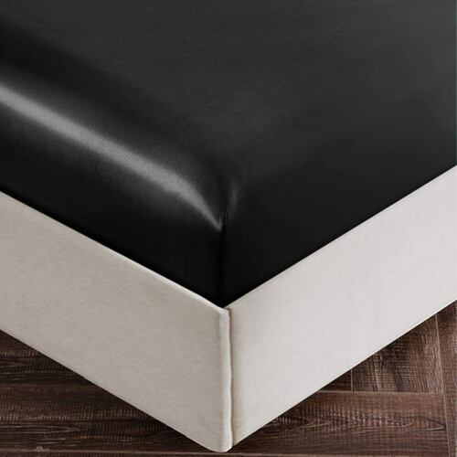 Sabana Lujosa De Satin King Size Negro