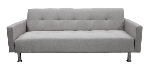Sofá Cama Reclinable Paris Lino Plata, Brazos separados, Futon 3 Posiciones El Bazar Store .
