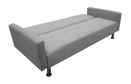 Sofá Cama Reclinable Paris Lino Plata, Brazos separados, Futon 3 Posiciones El Bazar Store .