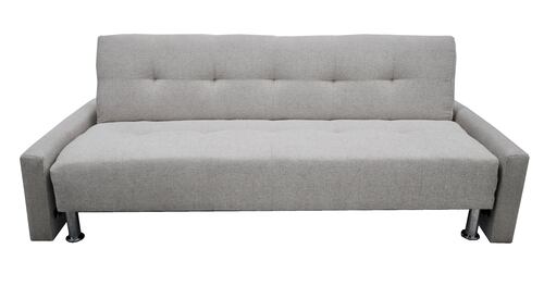 Sofá Cama Reclinable Paris Lino Plata, Brazos separados, Futon 3 Posiciones El Bazar Store .
