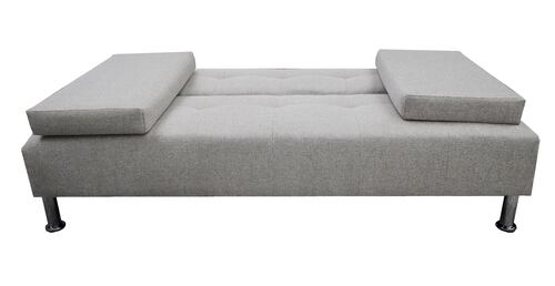 Sofá Cama Reclinable Paris Lino Plata, Brazos separados, Futon 3 Posiciones El Bazar Store .