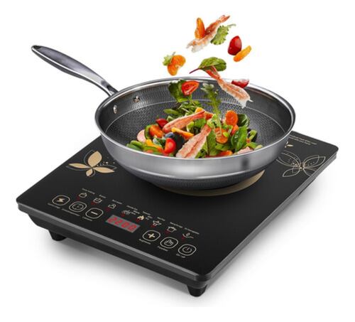 Digital Parrilla Eléctrica Inducción 2200w Control Tactil Negro