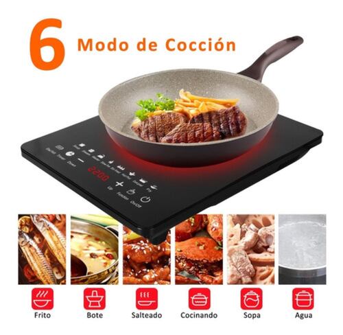 Digital Parrilla Eléctrica Inducción 2200w Control Tactil Negro