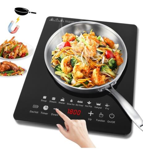 Digital Parrilla Eléctrica Inducción 2200w Control Tactil Negro