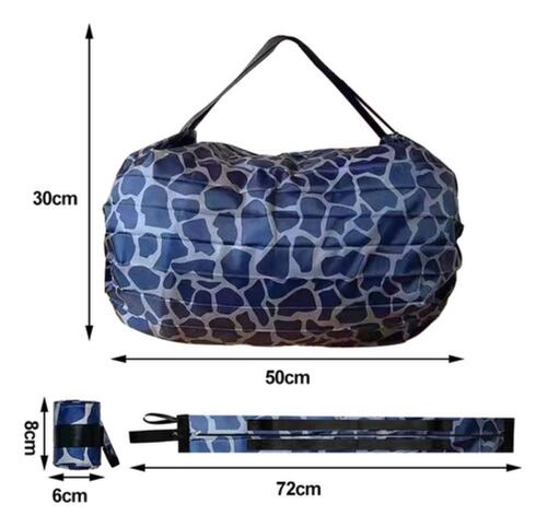 Bolsa De Compras De Supermercado Portátil Plegable Manchas Azules 