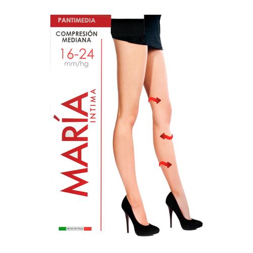 Pantimedia de compresion mediana que ayuda a mejorar la circulacion sanguinea en las piernas. Marca: MI Medias..