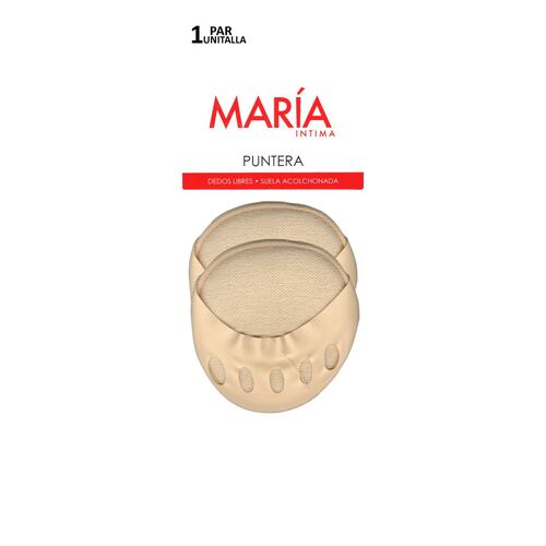 Puntera dedos libres con suela acolchonada. Marca:MI Medias..