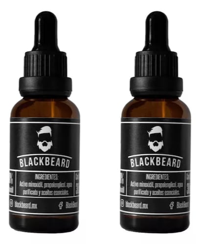 Minoxidil Al 10% Blackbeard Adicionado Con Cafeina 2 piezas .
