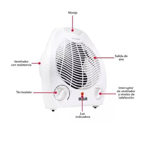 Rca Calefactor Con Ventilador Rc-a01 Color Blanco
