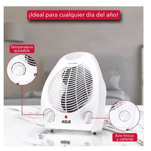 Rca Calefactor Con Ventilador Rc-a01 Color Blanco