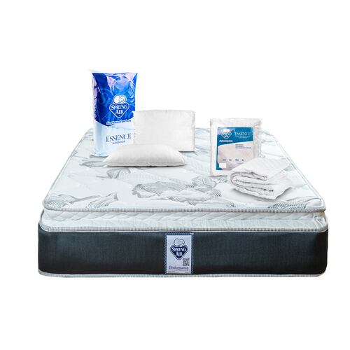 Colchón King Size Spring Air Smith + 1 Protector King + 2 Almohadas