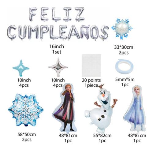 Kit Fiesta Frozen Elsa Olaf Decoracion Globos De Cumpleaños