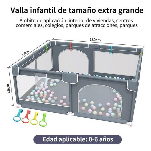 Corral para juegos de bebé amplio ideal para gateo y primeros pasos.