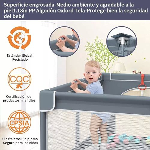 Corral para juegos de bebé amplio ideal para gateo y primeros pasos.