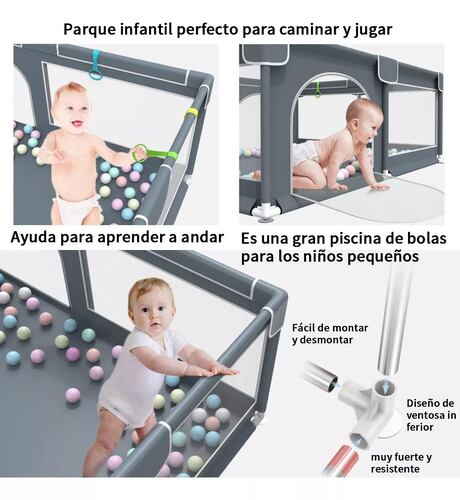 Corral para juegos de bebé amplio ideal para gateo y primeros pasos.