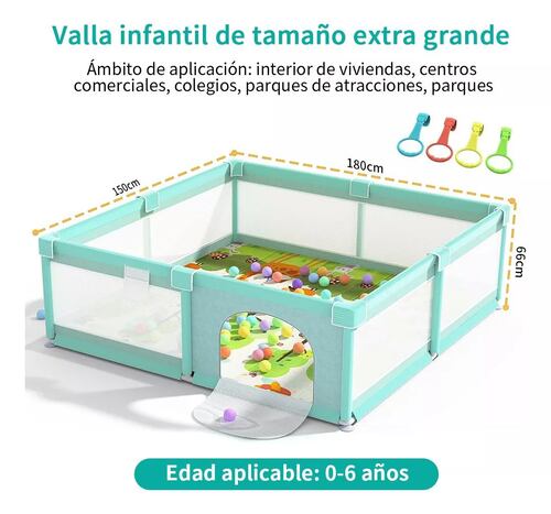 Corral para juegos de bebé amplio ideal para gateo y primeros pasos.