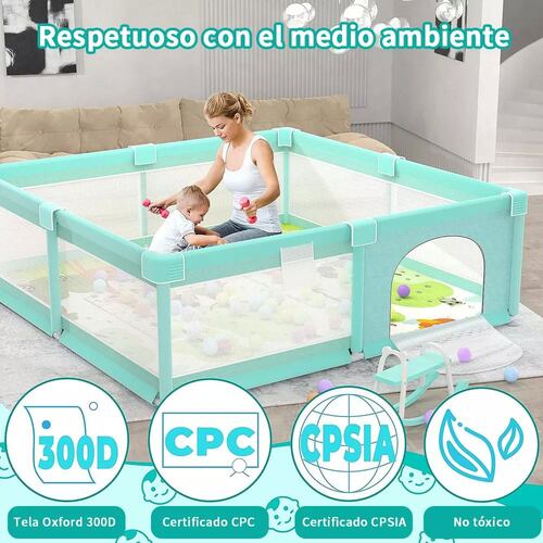 Corral para juegos de bebé amplio ideal para gateo y primeros pasos.