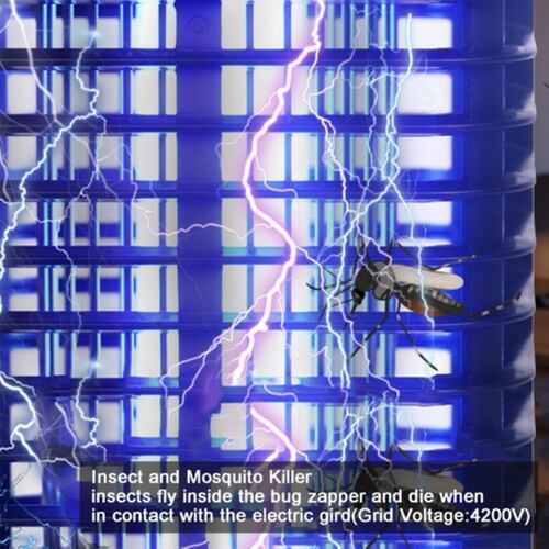 Lampara Repelente Eléctrica Mata Mosquitos 4200v Negro